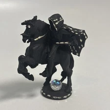 Vintage Rawcliffe Pewter Black Wraith on Horse w/ Crystal Ball 1987 Bling