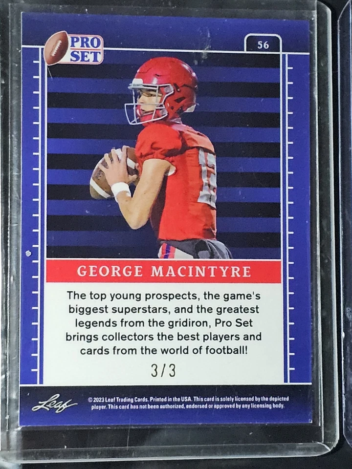 George MacIntyre GMAC VOLS Football QB Auto 2023 Leaf Pro Set Pink Wave 3/3  - Image 2 of 2