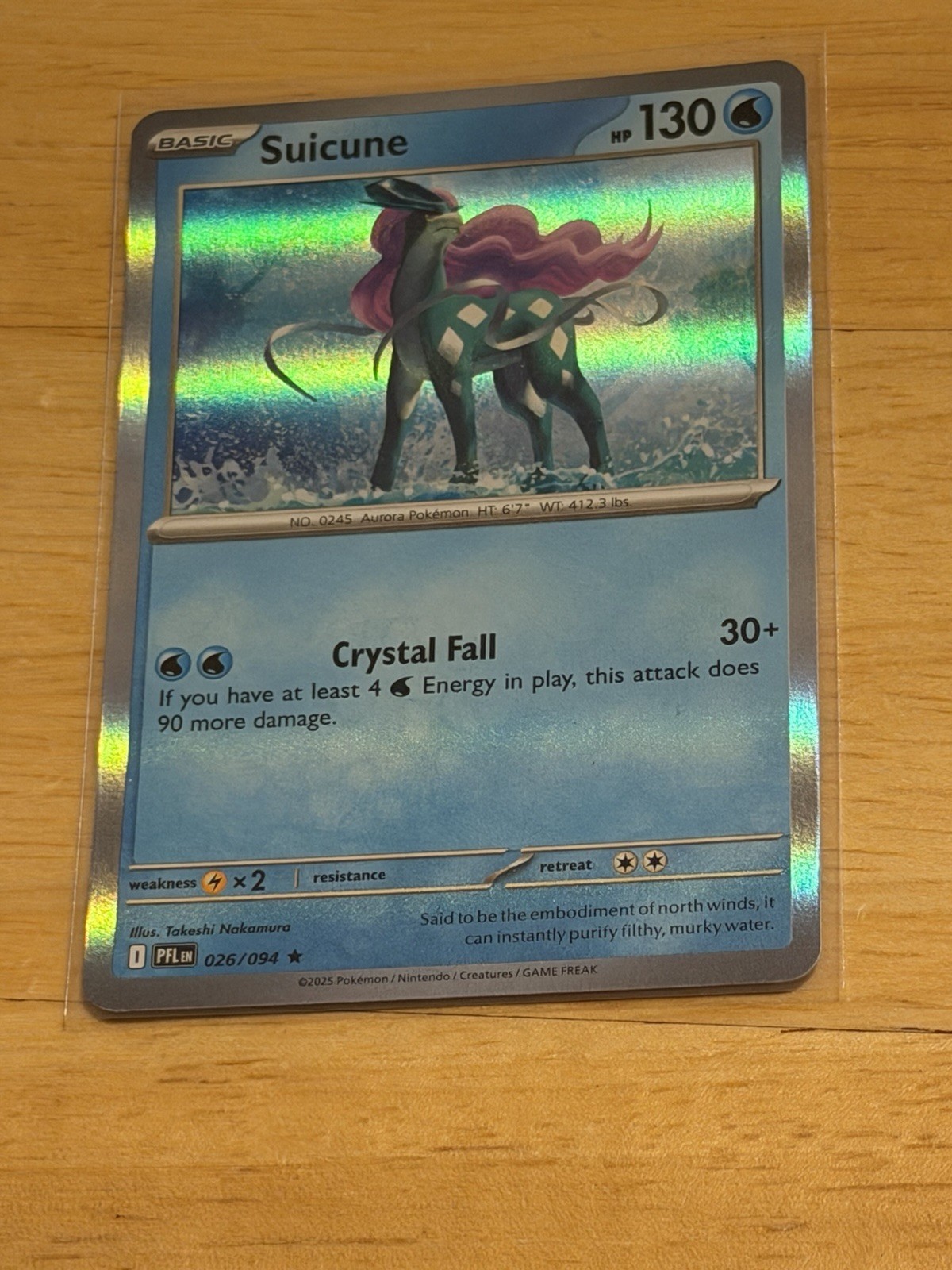 2025 Pokemon Suicune Holo Rare Phantasmal Flames #26/94