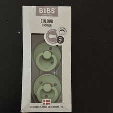 BIBS Colour Round Pacifier Size 2 Medium 6-18 Months Latex Green 2-Pack