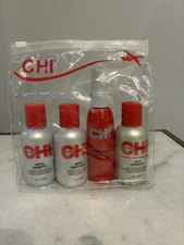 CHI HAIR PRODUCT TRAVEL KIT SHAMPOO INFRA TREATMENT SILK INFUSION IRON GUARD NEW