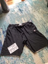 NWT Champion Logo Black Knit Sweat Shorts Men s Sz XL FREE SHIPPING