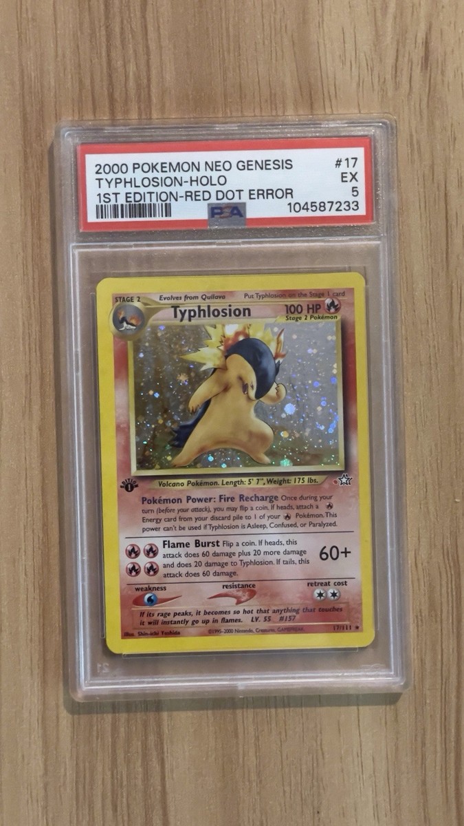 POKEMON 1st Edition Neo Genesis TYPHLOSION 17/111 RED DOT Error