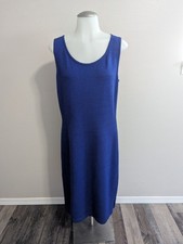 NWT St. John Collection Deep Blue Santana Knit Tank Sheath Knee Dress Size 8