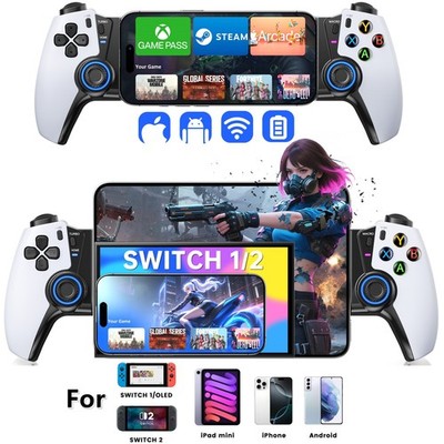 Wireless Phone Gaming Controller for iPhone/Android/iPad Mini With Hall Joystick