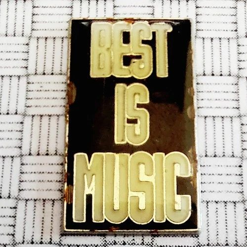 Vintage Best is Music Distressed Enamel Pin Badge 27mm x 15mm