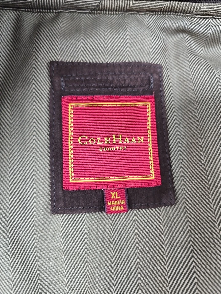 NWOT Cole Haan Country Brown Pig Suede Ribbed Zip Out Liner Jacket Car Coat XL - Image 4 of 4
