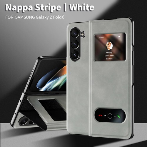 Etui na telefon komórkowy do Samsung Galaxy Z Fold6 Fold5 4 3 Magnetic Smart Window Skórzane etui - Zdjęcie 18 z 22