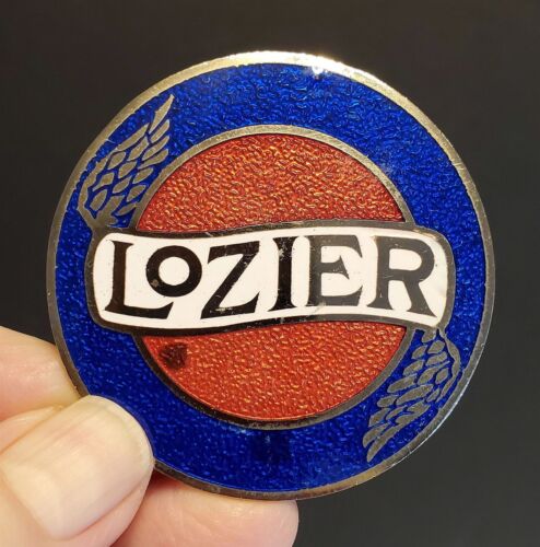 LOZIER Enamel Radiator or Hub Badge Emblem 1910-12 NEW Reproduction VERY NICE - Picture 1 of 8