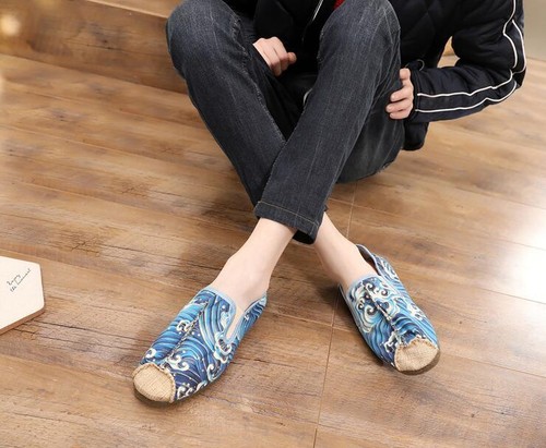New Men's Chinese Style Cotton Cloth Shoes Casual Embroidery Slippers Shoes gift - Picture 5 of 11