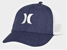 Hurley Youth Heather Navy and White Flex Fit Hat Cap