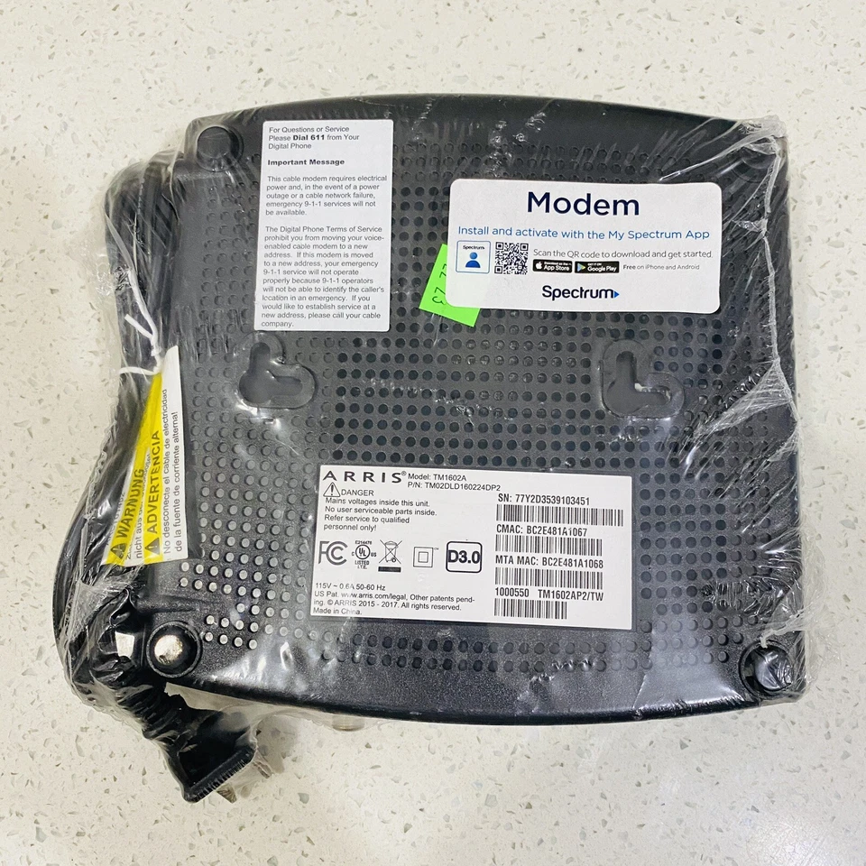 🔥NEW Arris TM1602A DOCSIS 3.0 Telephony Cable Modem Spectrum Touchstone Sealed - Image 4 of 4