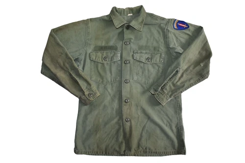 Vintage 60s Vietnam Era US Army Type 1 Sateen Shirt OG 107 Fatigue Small-Medium