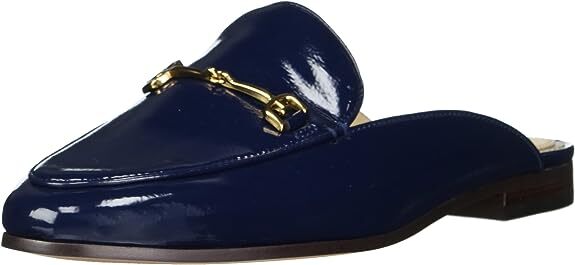 Sam Edelman Linnie Royal Navy Chain Embellished Slip On Almond Toe