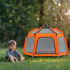 Outdoor Indoor Pop Up Baby Play Tent Breathable Mesh Baby Playpen Yard w UV Cove