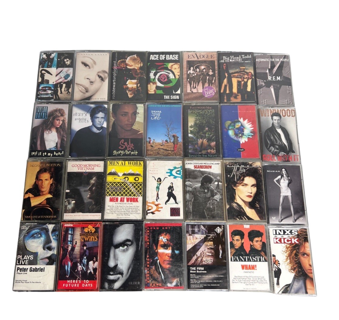 Vintage Lot 28 80/90's Rock Pop Cassette Tapes U2 INXS REM