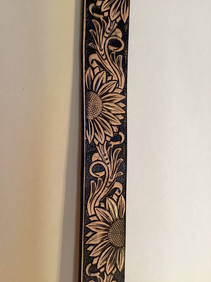 Embossed Western Leather Belt Cowboy Rodeo Banda Casual  display picture 2