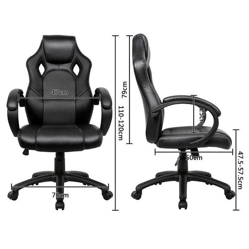 Sedia Poltrona Da Ufficio Direzionale Ruote Girevoli Sportiva Racer Gaming Nero - Foto 5 di 5