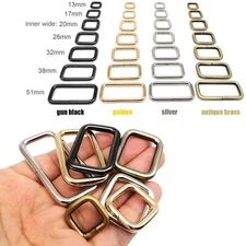 Metal Thickened Handbag Leather Bag Purse Strap Belt Web Rectangle D Ring Buckle