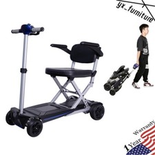 Lightweight Travel Mobility Scooter Foldable 4 Wheels 9.32miles 275 lb Capatity
