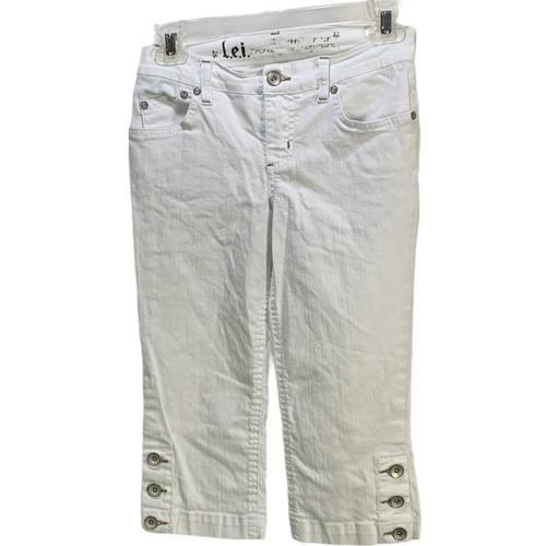 Lei Girls Capri Pants Size 10 W26 White 