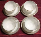 Pyrex Dove Gray 4-Tea Cup Saucers Vintage