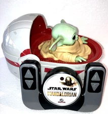 Star Wars Mandalorian 9" Grogu Baby Yoda Hover Pram Remote Radio Control Video