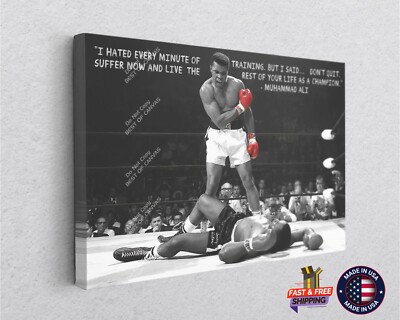 Muhammad Ali Boxing Knockout Suffer Poster Canvas Print Art Décor Wall