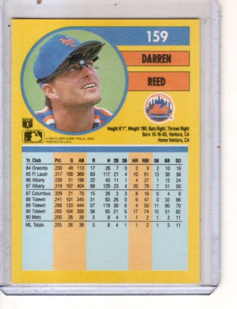 19991 Fleer #159 Darren Reed New York Mets baseball card | eBay