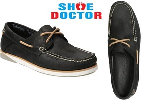TIMBERLAND MEN'S ATLANTIS BREAK LEATHER BOAT SHOES BLACK FULL GRAIN A2AC7 |  eBay