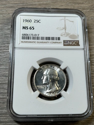 MS65 1960 Washington Quarter NGC. Nice Eye Appeal!!