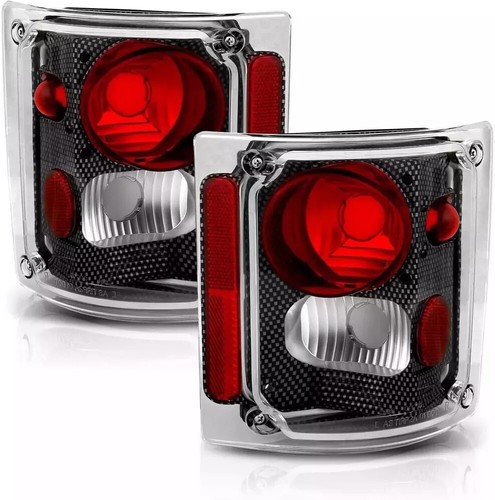 Carbon Black Housing Brake Tail Lights Set for 1973-1991 Chevy/Gmc Full Size Bla - Picture 6 of 6