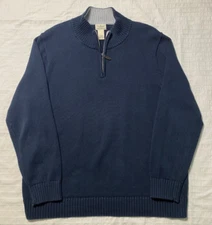 L.L. Bean Men's Navy 100% Cotton Sweater - Size: XL