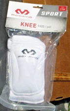 NEW* McDavid Knee Pads (Pair) WHITE Youth size Basketball Volleyball Soccer *NEW