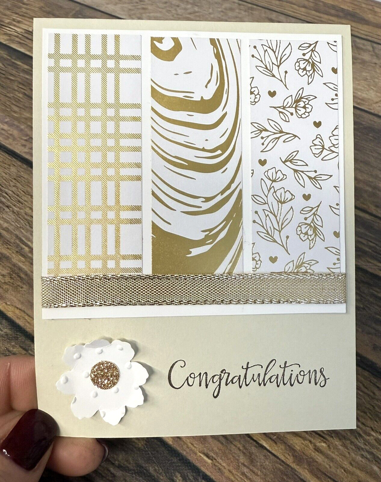 Stampin Up Card Kit Congratulations friendship wedding anniversary Gold 4 Cards