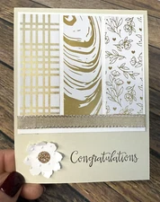 Stampin Up Card Kit Congratulations friendship wedding anniversary Gold 4 Cards