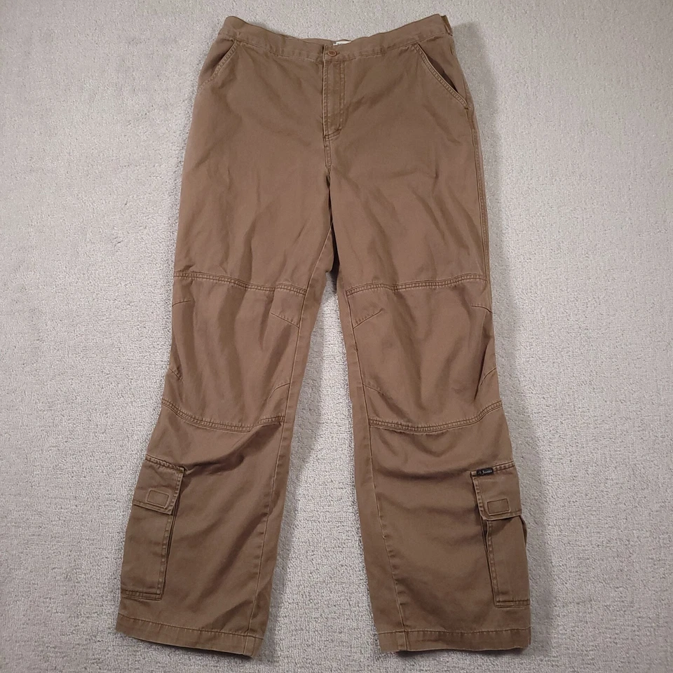 Vintage Calvin Klein Baggy Cargo Pants Women's 13 Beige Wide Leg Grunge Skater - Image 2 of 4