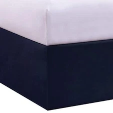 Lux Hotel Microfiber Bed Skirt Classic Tailored Style 14 Inch Drop King Navy