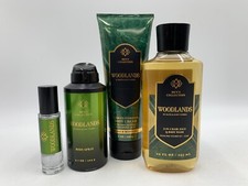 Bath Body Works Men's Collection Woodlands 4 Piece Set Full Size 1050