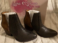 NIB NOT RATED TARIM Brown Reptile Print Fashion Bootie Shoes Women's Size 7.5