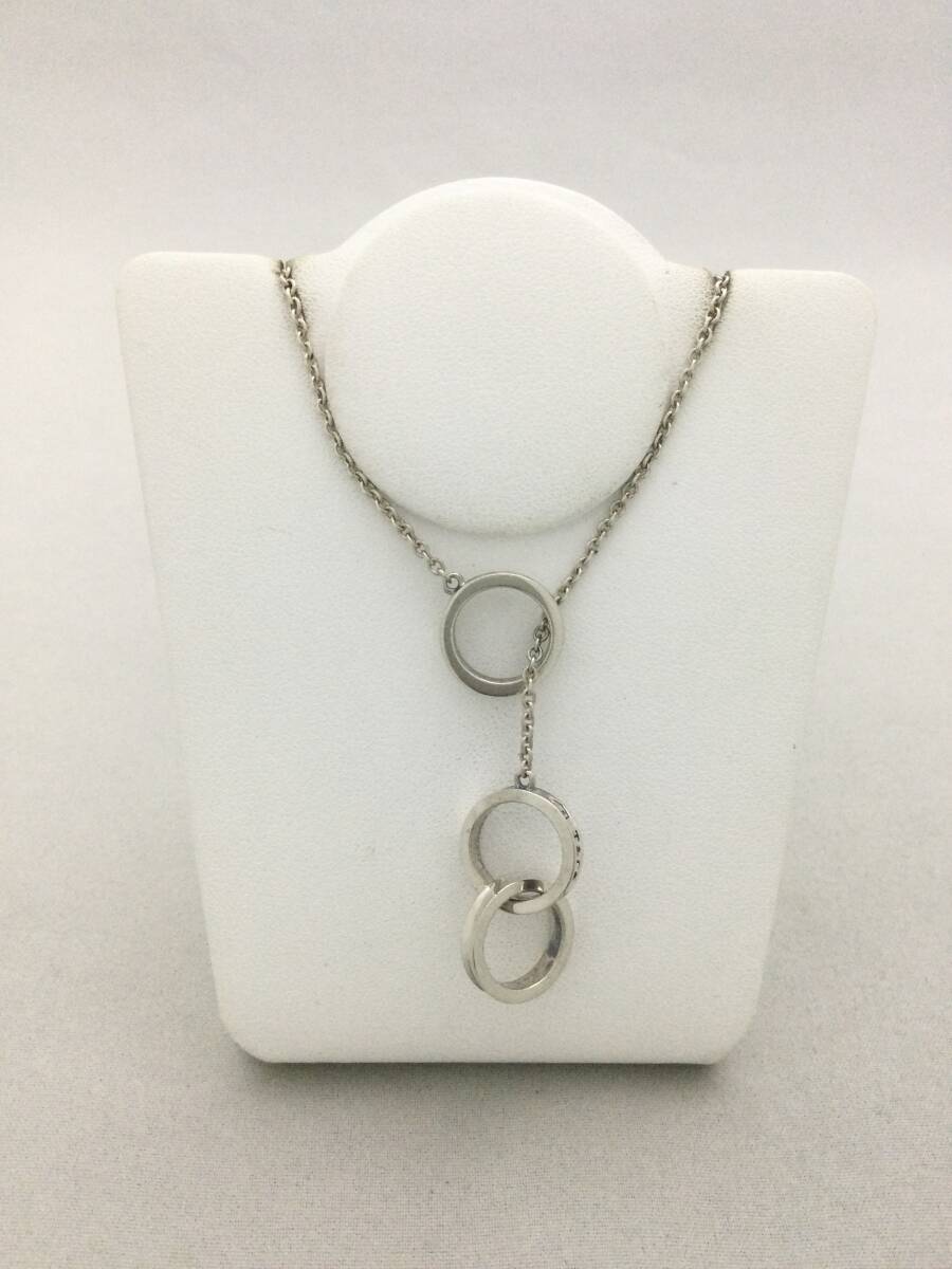 TIFFANY&Co. Tiffany 1837 Triple Interlocking Lariat Necklace Silver 925 C117286
