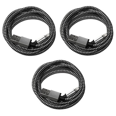 3x 50cm NYLON USB Ladekabel für iPhone 14 Pro iPhone 13 iPhone 12 iPhone 11 iPad