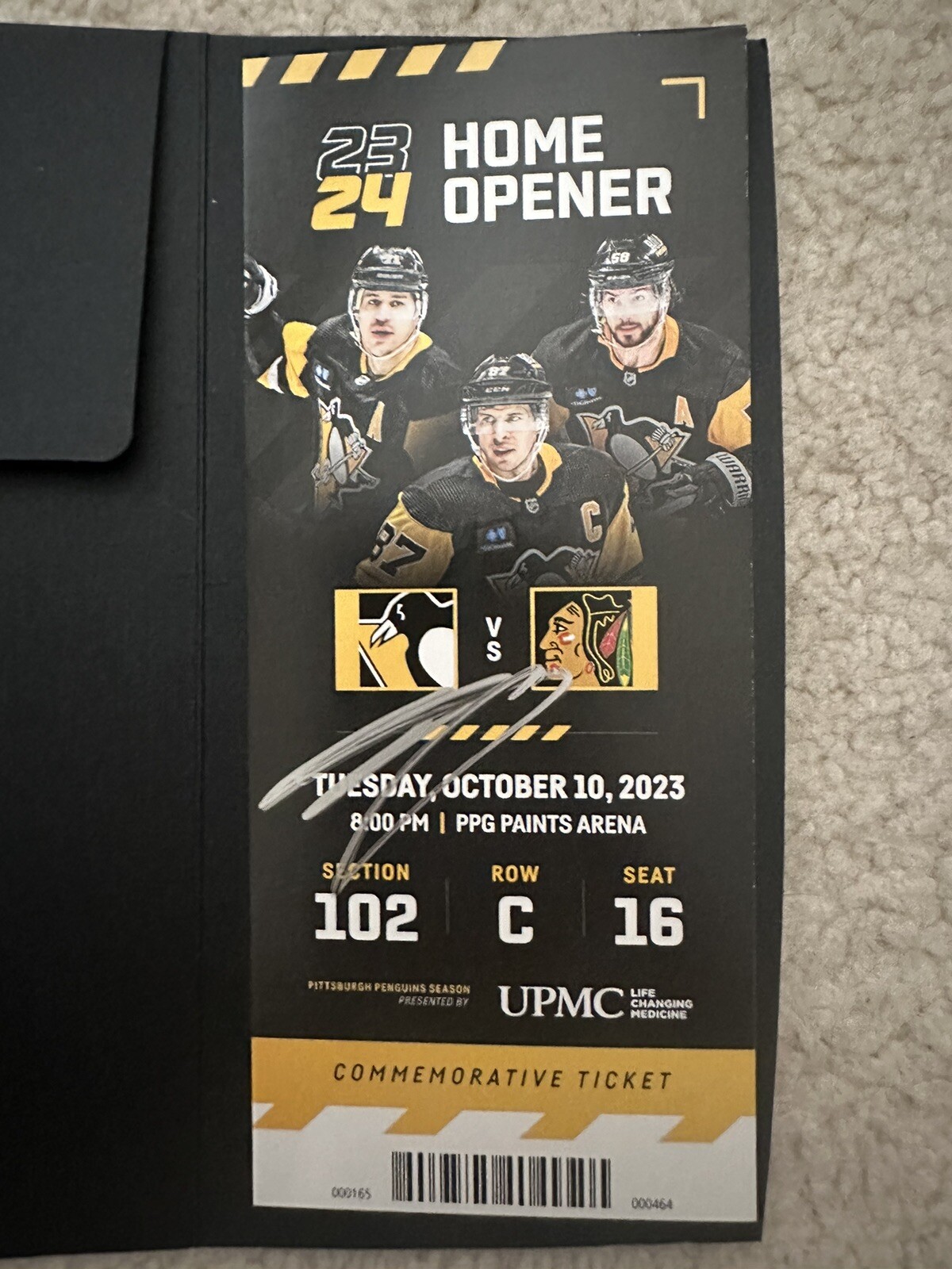 Connor Bedard Autographed Signed Chicago Blackhawks Commemorative FIRST GAME NHL DEBUT Ticket Stub JSA 