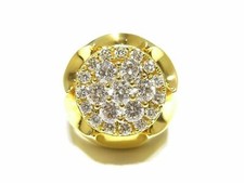 14k Yellow Gold Plated 1.50 Ct Moissanite Men's Cluster Pinky Engagement Ring