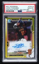2021 Bowman Yellow Refractor 23/75 Jairo Pomares #CPA-JP PSA 10 GEM MT Auto g6p