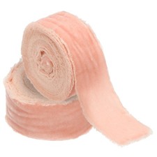2Roll Velvet Ribbon 1-1/2"x3Yd Handmade Frayed Vintage Ribbons Pink
