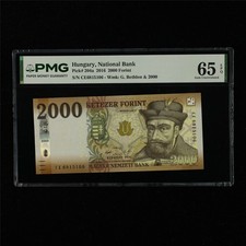 2016 Hungary National Bank 2000 Forint Pick#204a PMG 65 EPQ Gem UNC