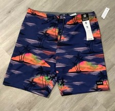 HURLEY Men's Phantom Tropical Sunset Swim Shorts, Size 32, NWT