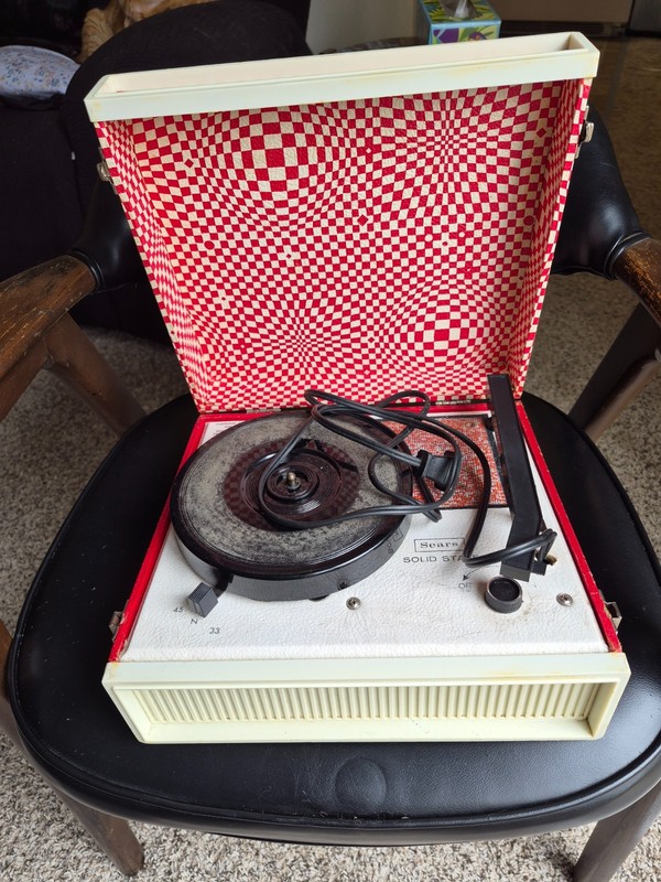 Vintage Sears Solid State "Psychedelic" Record Player