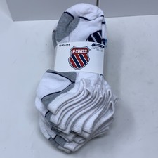 K-Swiss Boys Shoe Size 4-10 White Low Cut Socks 10 Pairs NWT